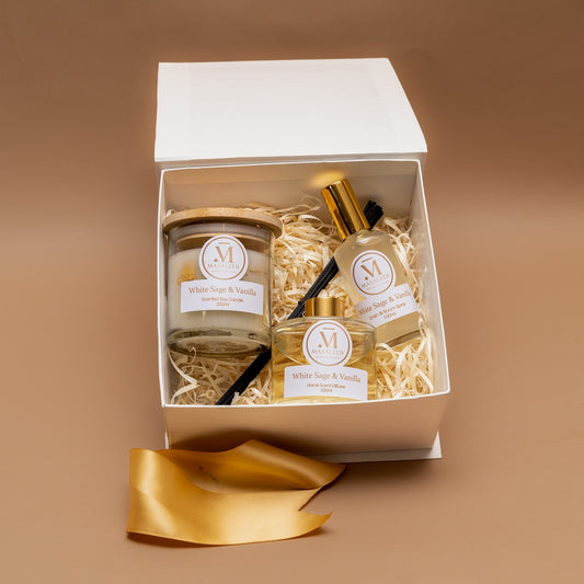 White sage and vanilla gift set